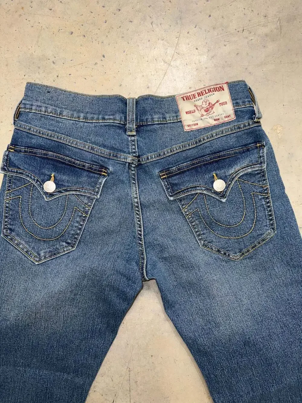 True Religion Geno Relaxed Slim Jeans in Dark Wash Denim